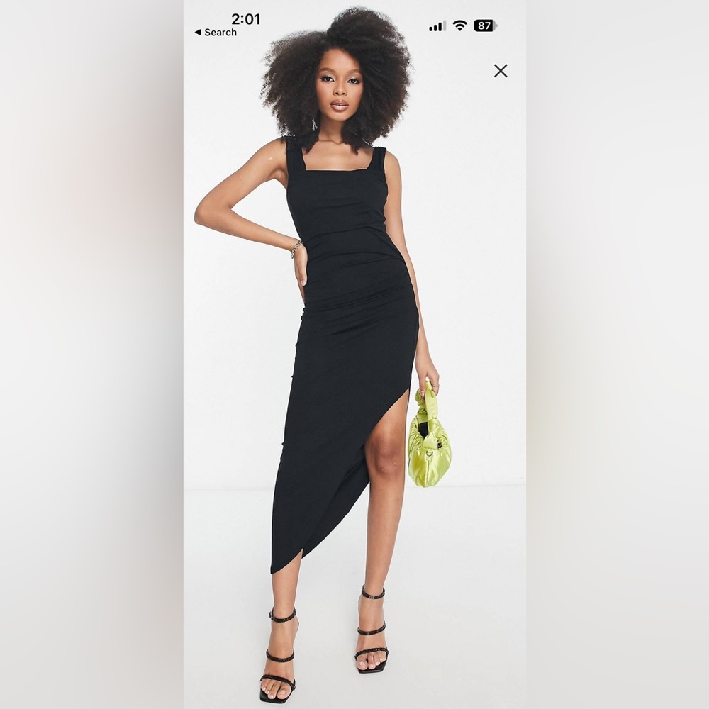 ASOS Cowl neck ruched side dress